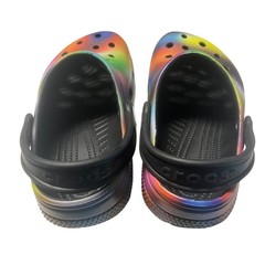 Crocs Kids Classic Clogs Rainbow Tie Dye Black Multi Color Slip On Shoes J1
