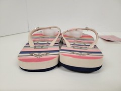 Pebbles VII Striped Roxy Flip Flop Sandals Youth Size 1 Shoes