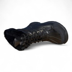 Kids Ugg BUTTE Leather Waterproof Sheepskin Lined Winter Boots , Black