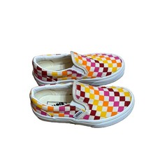 VANS Slip-On Checkerboard Multicolor Canvas Sneakers Kids US 12 Skate Shoes
