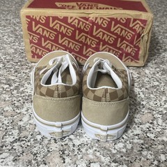 New Old School Vans Neutral Checkerboard Brown Lace Up Shoes Size 13c