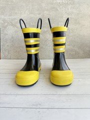 Lone Cone Natural Rubber Rain Boots, Fire Department, Little Kids Size 9