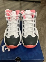 Reebok Question Mid Blue Toe White Pink GS 5.5 Womens US 7 New In Box V51956