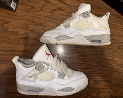Jordan Air Jordan 4 Retro Mid Top Kids Sneaker 4Y White/Gray DJ4699-100