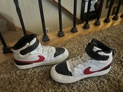 Nike Court Borough 13c Mid White Black University Red Sneakers