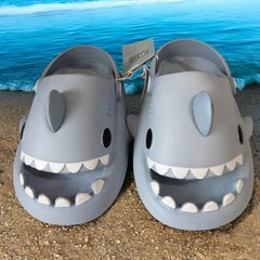 Shark Slides Clogs Kids Blue Cute Cartoon Beach Summer Water Shoes Sandals NWT