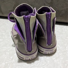 Converse Chuck Taylor All Star High Top Youth 2 Gray Purple Mint Back Zip Skater
