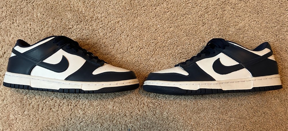 Nike Dunk Low White Midnight Navy Blue (FB9109-116) Size 7Y