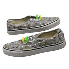 Vans Classics Authentic Gray Sneakers Kids Teen Dinosaurs Surf Beach Size 6