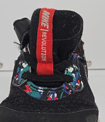 NIKE Revolution Child’s Sneaker Size 7C Funky Black W/Red, Green & Blue Accents