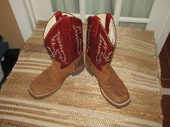 Cody James BSC1889 Burgundy Leather Pull On Square Toe Western Boots Youth 3 D