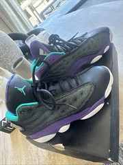 2012 Nike Air Jordan Retro 13 „Violet Teal“ Black Youth Basketball Shoes Size 3Y