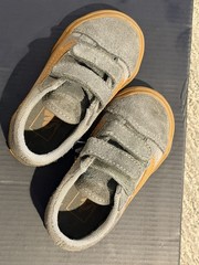 VANS Gray Canvas Hook & Loop Sneakers Unisex Kids US 6 Low Top Comfort