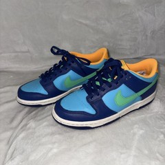 Nike Dunk Lows GS Size 4Y Blue Green and Yellow Mix Sneakers