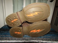 Old West Youth – Size 12.5D – Tan / Blue Square Toe Boots BSC1971