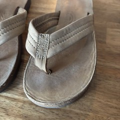Rainbow Leather Flip Flops Kids Size 11-12 Premier Leather Beach SEE MEASUREMENT