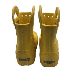 Crocs Little Kid’s Sz C9 Easy On Off Handle Waterproof Yellow Rain & Mud Boots