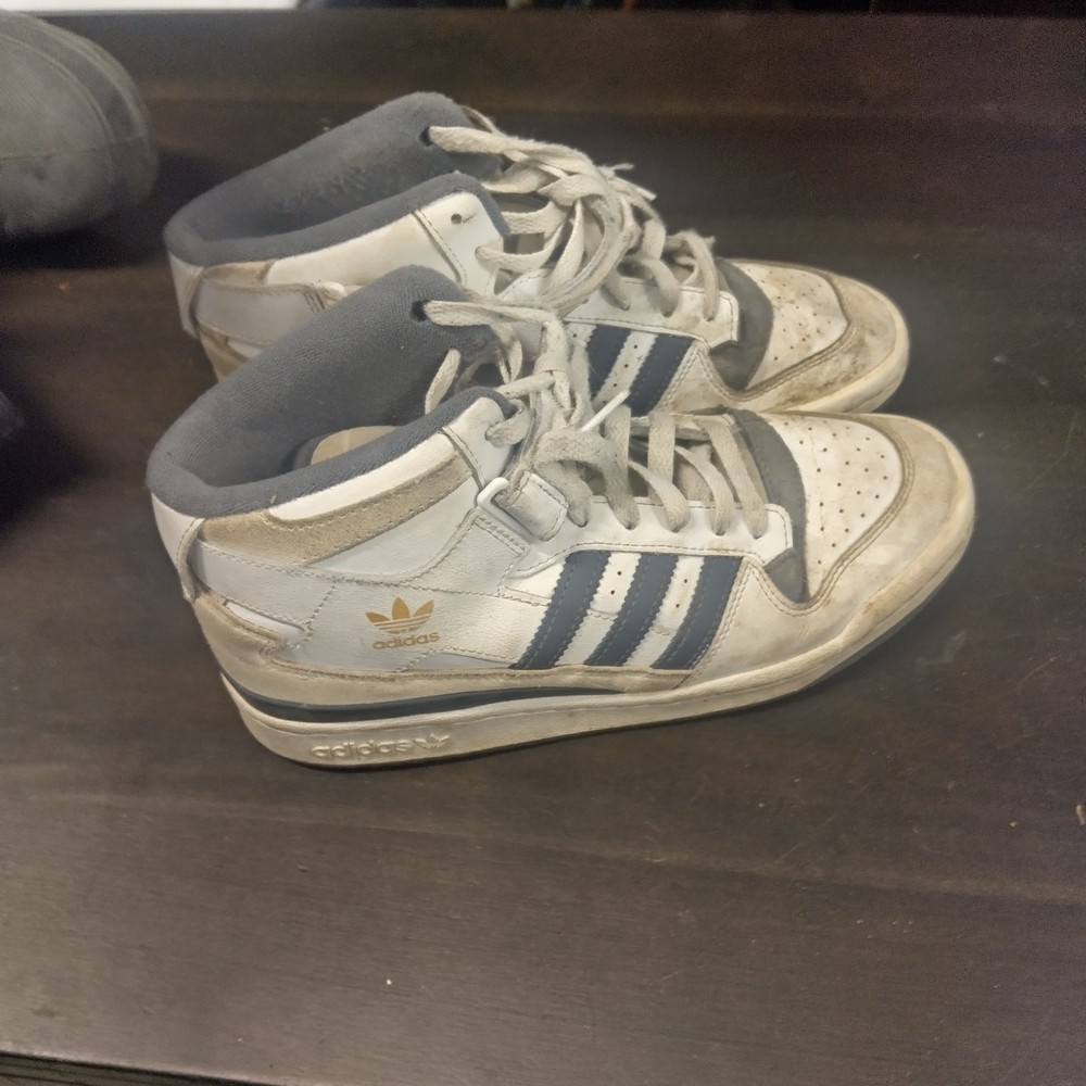 adidas Forum Mid White Grey Used Size 6.5