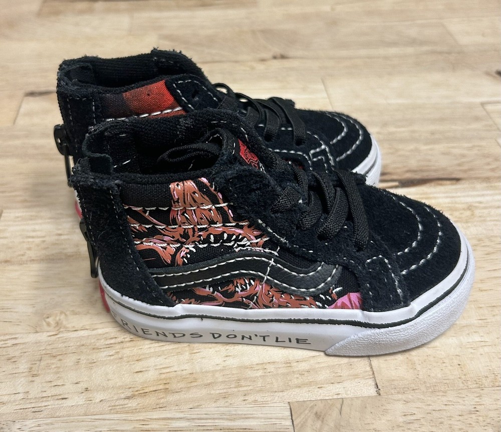 Vans x Stranger Things Toddler Shoes Size 4C Black Sk8-Hi Reissue Friends Kids 4