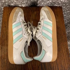 Adidas Samba OG Sneakers White/Mint Gum Bottom Juniors Kid’s 4.5