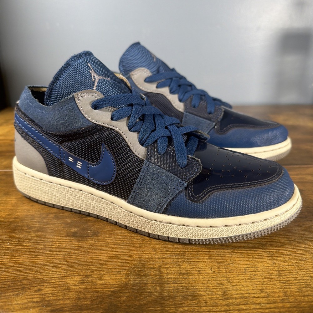 Air Jordan 1 Low SE Craft (GS) Inside Out Obsidian Size 5Y Womens 6.5 Blue Gray