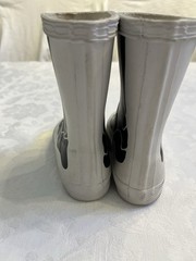Kids Hunter Rain Boots white Skeleton Spooky Camp Halloween Unisex Size 6/7