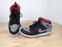 2Y Nike Air Jordan 1 Mid Bred Shadow DQ8423-006 Black Gray Red