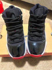 Jordan Air Jordan 11 Retro (GS) Black/White/Red High Top 3.5Y 378038-061