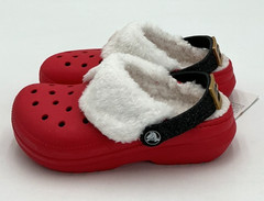 Crocs Santa Lined Kids Festive Red Clogs NWOB
