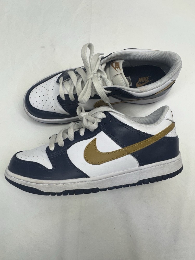Nike Dunk Low White-Wheat-Midnight Navy Sz 6Y FB9109-111