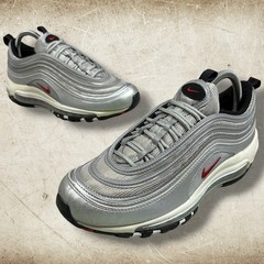 Nike Air Max 97 QS (Gs) Metallic Silver-Red-White-Black Size 7Y 918890-001