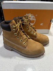 Timberland Premium 6 In Lace Waterproof Wheat Size 3.5 Juniors TB112909 713