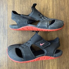 Nike Sunray Protect 2 Sandals Kids 9 C Children Black/Pink Red Water Shoes