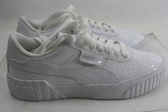 Puma Cali Patent Triple White Low Top Sneakers 370139-0 SIZE 5/5.5