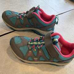 Merrell Kids Trail Hiking Shoes Gray Blue Pink Hook & Loop Size 3 Youth