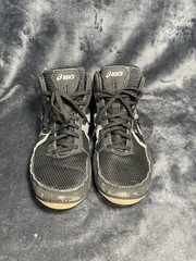 Asics Kids Matflex C545N Lace Up Black Silver Wrestling Shoes Size 6