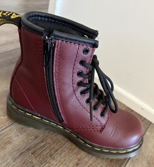 Dr. Martens Ankle Boot Youth Size 9 Maroon With Side Zipper