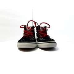 Vans Sk8-Hi Black and White Red Laces Canvas Leather High Tops Children’s Size7C