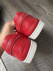 Authentic Dolce & Gabbana Red Leather Kids Sneakers Shoes 36