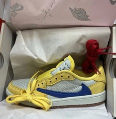 Jordan 1 Retro Low OG SP Travis Scott Canary Sneakers PS Kids – Size 12
