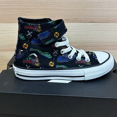 Converse Chuck Taylor Hi 1V Black Train Print Kids Size 11 Youth No Tie