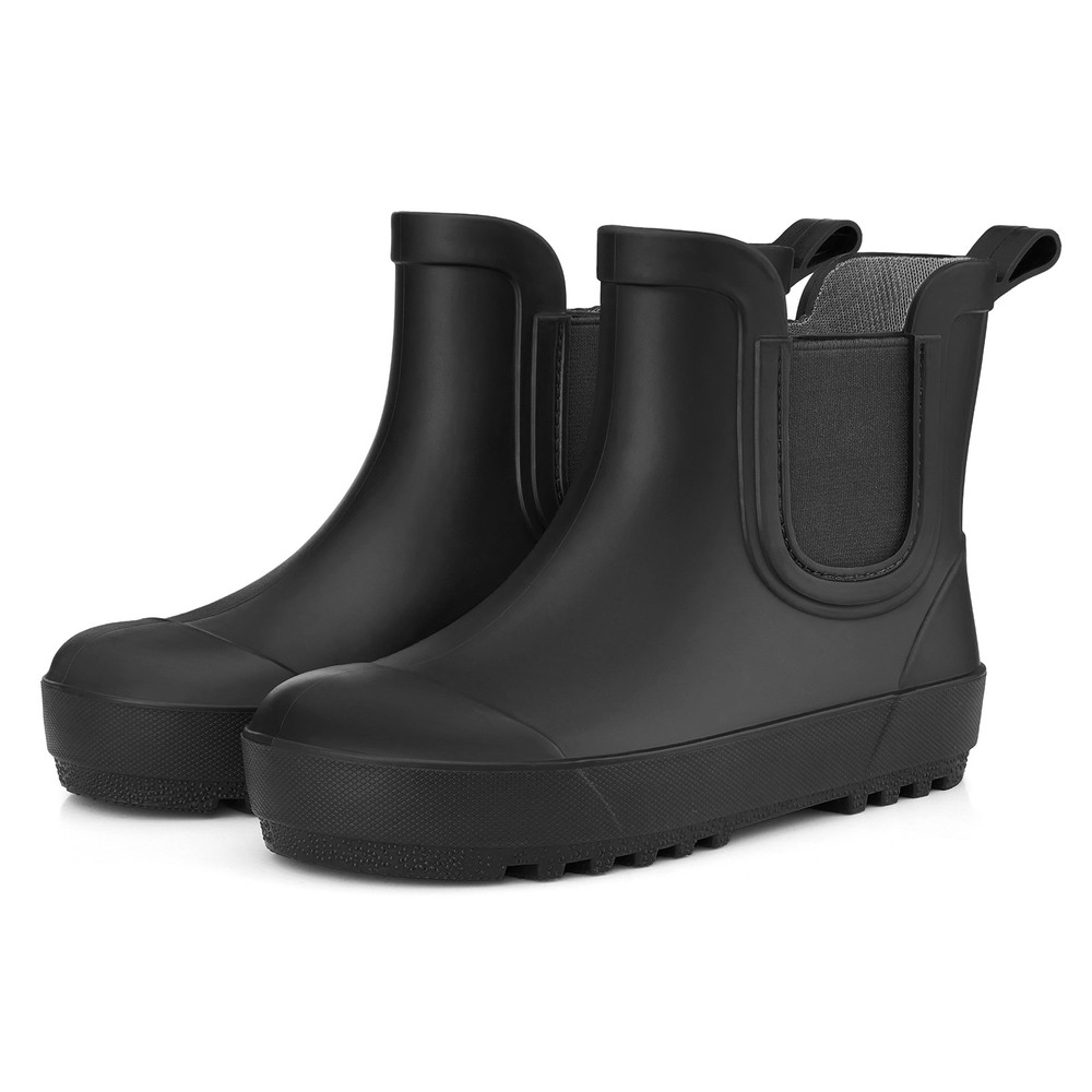 HISEA Kids Ankle Chelsea Rain Boots Boys Girls PVC Waterproof Mud Garden Boots