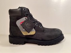 Timberland, 6 In Premium Waterproof Boot, Black Nubuck, Junior’s Size 7, 12907