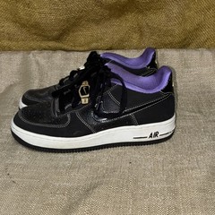 Nike Air Force 1 Low Women’s Leather Sneakers Black Purple White DO0300-001