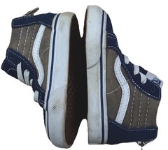 Vans Back Zip Up Blue/Fade Gray/White Casual Sneakers Infant Toddler Size 5.0