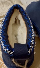 Project Cloud “Dream Warm” Genuine Leather Suede Navy Children Slippers 12 NIB
