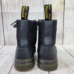 Doc Dr Martens Boots Combs J Combat Lace Up Black Canvas Zip Youth Kids Size 2