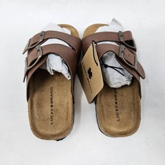 LUCKY BRAND Blanc Double Strap Buckle Suede Cork Sandals / Kid’s US 1 – MSRP $85