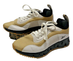 BIG Kids Reebok Zig Dynamica tan/white athletic laceup sneakers sz 4