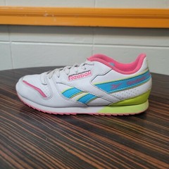 Reebok Classic Size 5.5 Leather Ripple ATI Retro 80s Neon White/Pink/Yellow